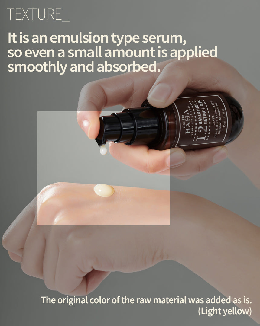 Cos De BAHA L2 Bakuchiol 20,000ppm Retinol 0.5% Vitamin A Ampoule Serum 30ml