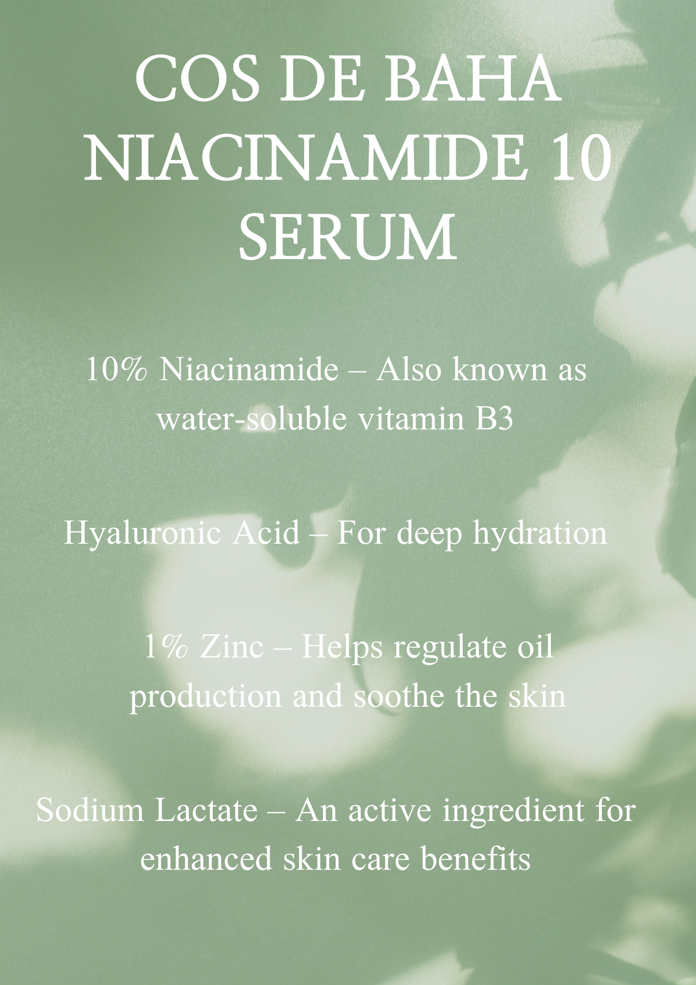 Cos De BAHA N Amazon Best Seller Niacinamide 10% Zinc 1% Serum 60ml