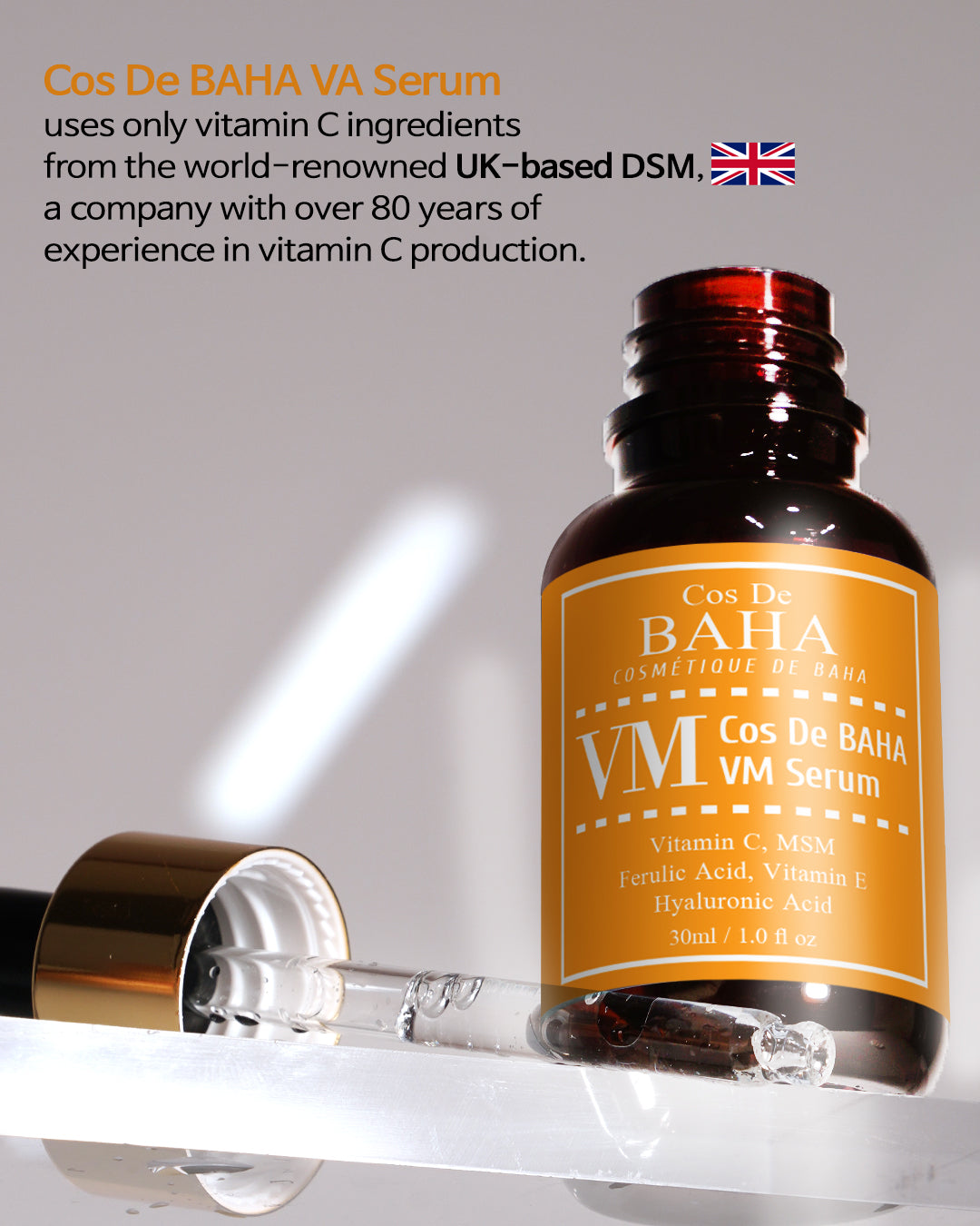 Cos De BAHA VM Stabilized Vitamin C+E Serum MSM Sensitive Skin 30ml