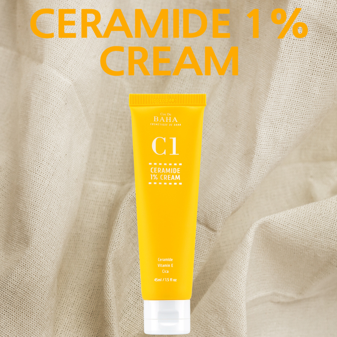 Cos De BAHA Ceramide 1% Vitamin E High Absorption Moisturizing Cream for Sensitive Dry Skin 45ml